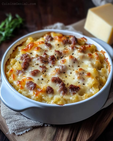 Gratin de Coquillettes à la Raclette et Viande Hachée