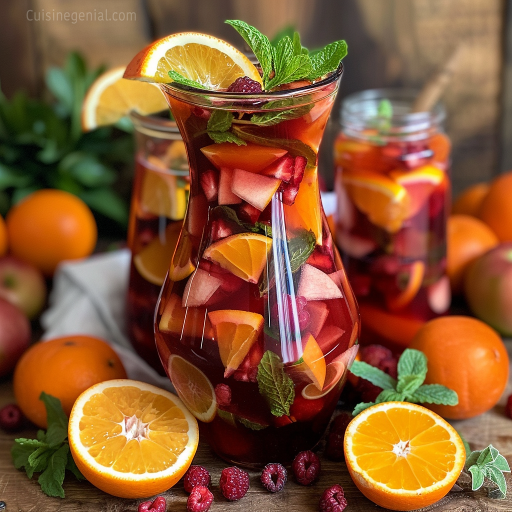 Sangria sans alcool fruitée et rafraîchissante