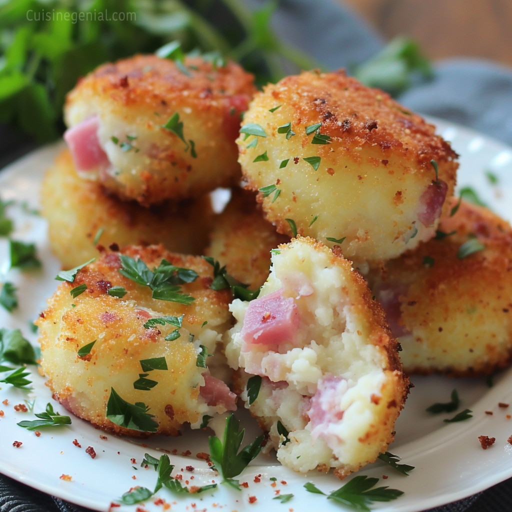 Croquettes dorées de Jambon et Pommes de Terre