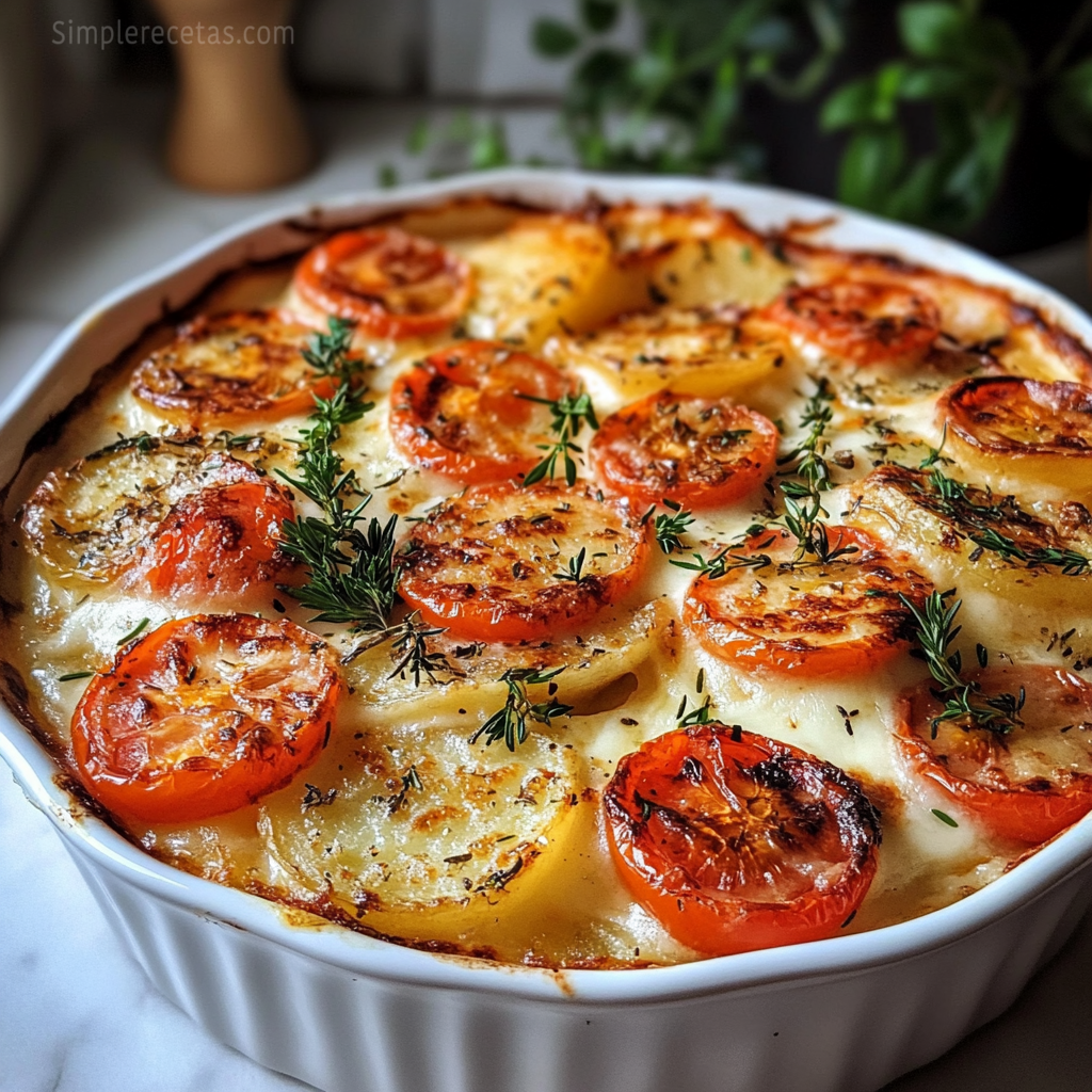 Gratin de Pomme de Terre Tomates et Mozzarella