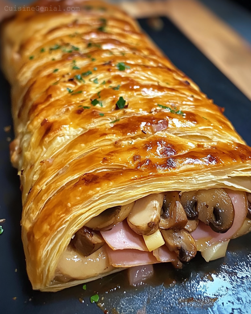 Feuilleté aux Champignons et Jambon