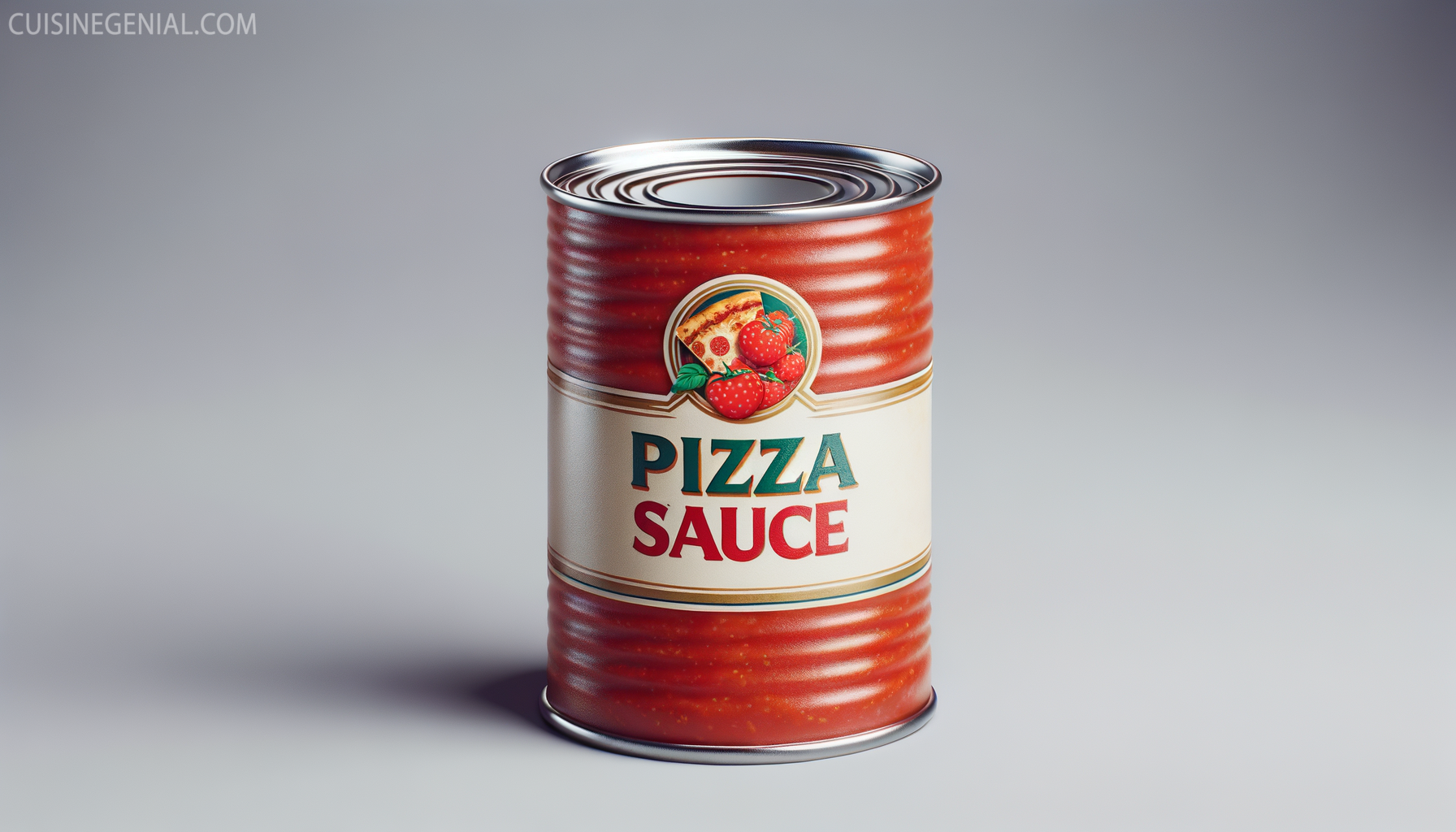 Realistic can of Don Pepino Pizza Sauce without any visible text