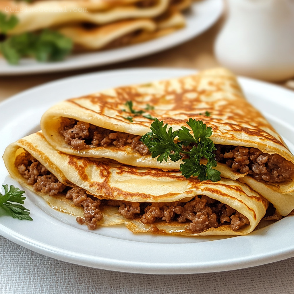 Crêpes Salées à la Viande Hachée