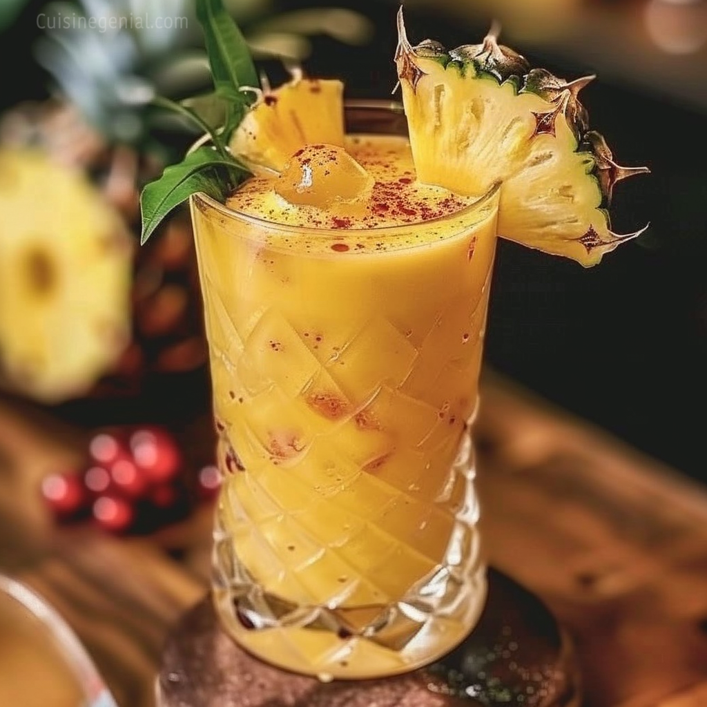 Cocktail Paradisiaque au Jus d'Ananas