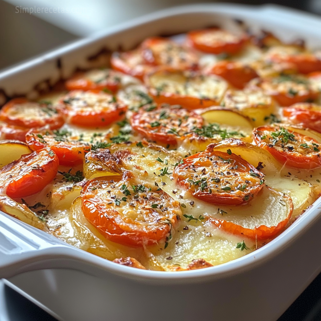 Gratin de Pomme de Terre Tomates et Mozzarella