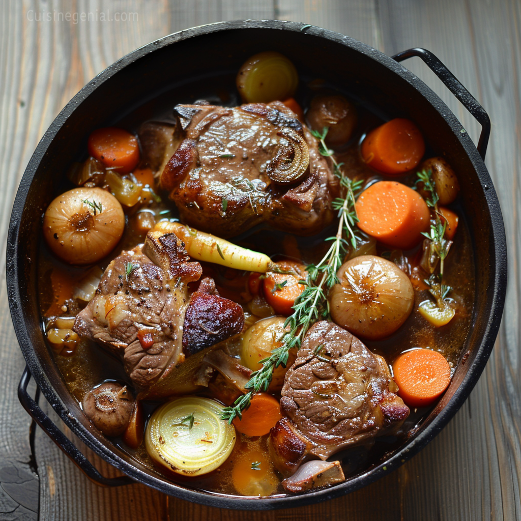 Souris d'Agneau Fondante mijotée aux légumes