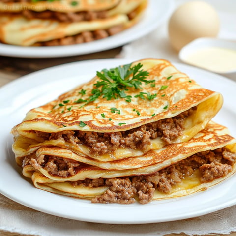 Crêpes Salées à la Viande Hachée