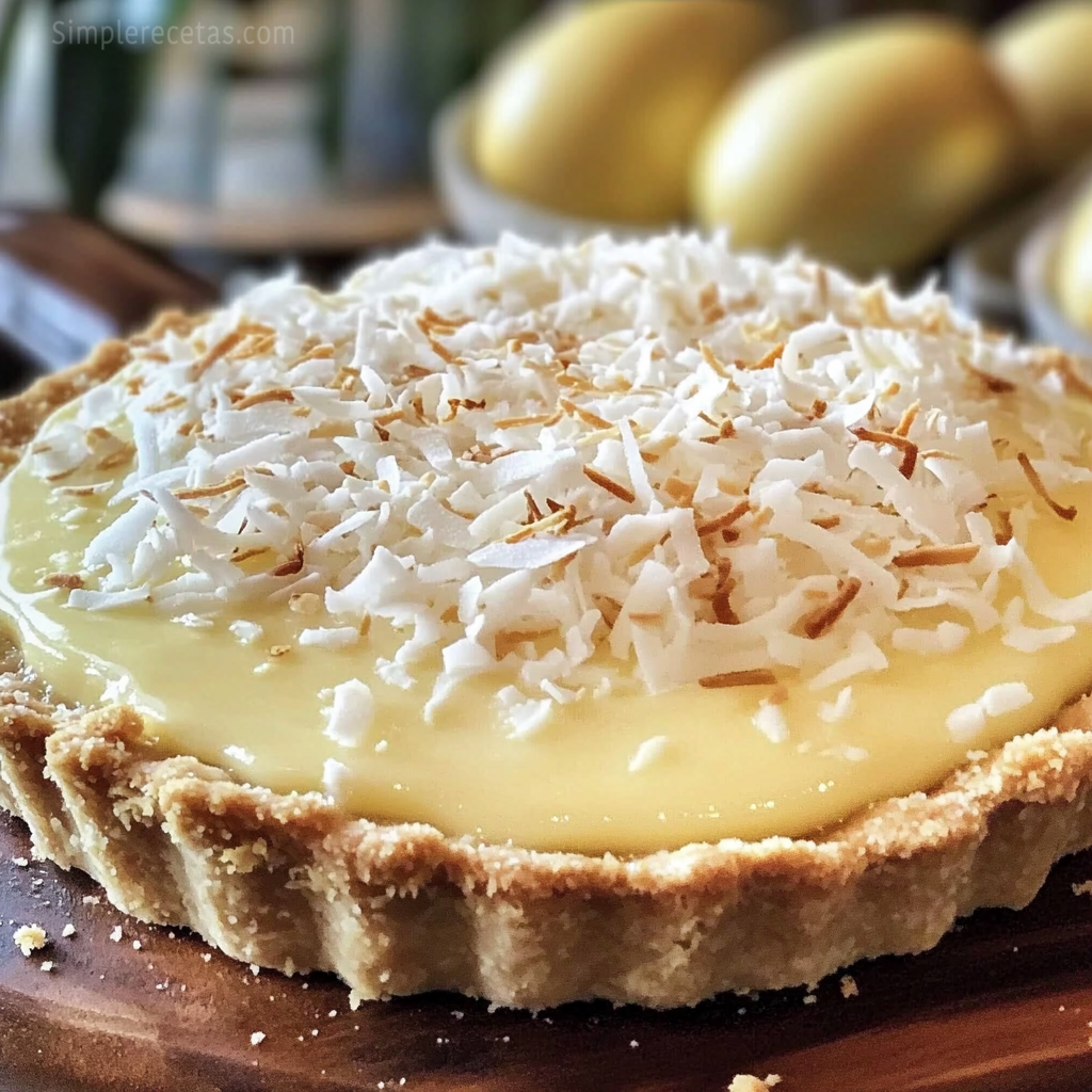 Tarte Crémeuse à la Noix de Coco, un dessert tropical doré et onctueux