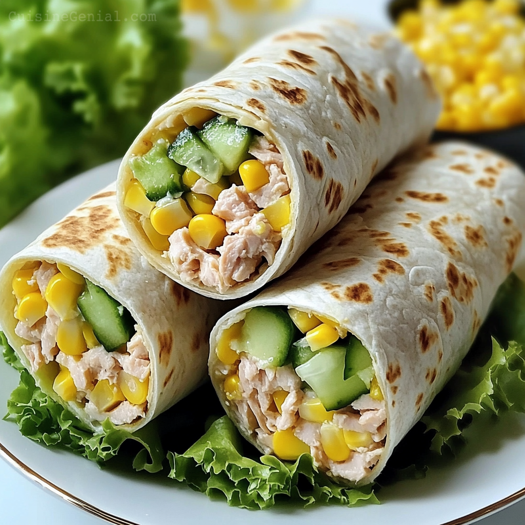 Wraps au Thon, Maïs et Concombre