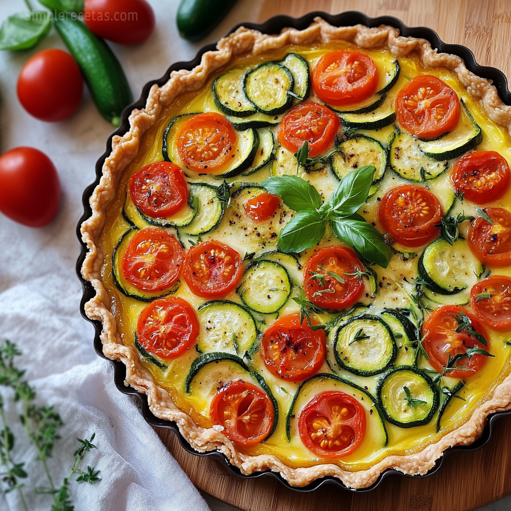 Tarte Soleil aux Courgettes et Tomates Cerises, un arc-en-ciel de saveurs estivales