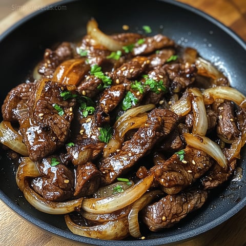 Bœuf Caramélisé aux Oignons et Sauce Soja