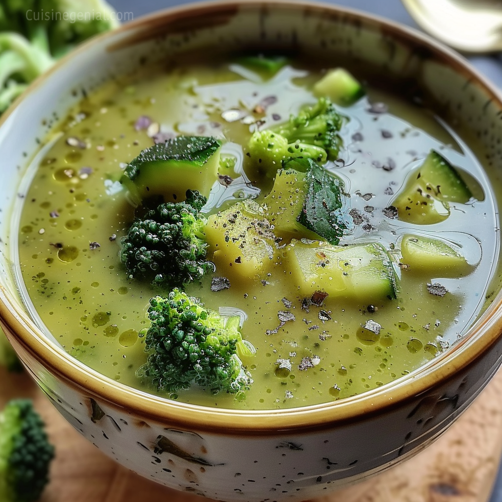 Soupe Détox aux Légumes Verts pour Réguler la Glycémie