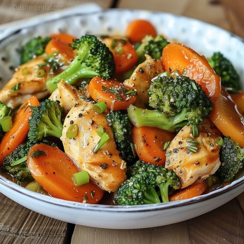 Sauté de Poulet au Brocoli et Carottes dans un Wok