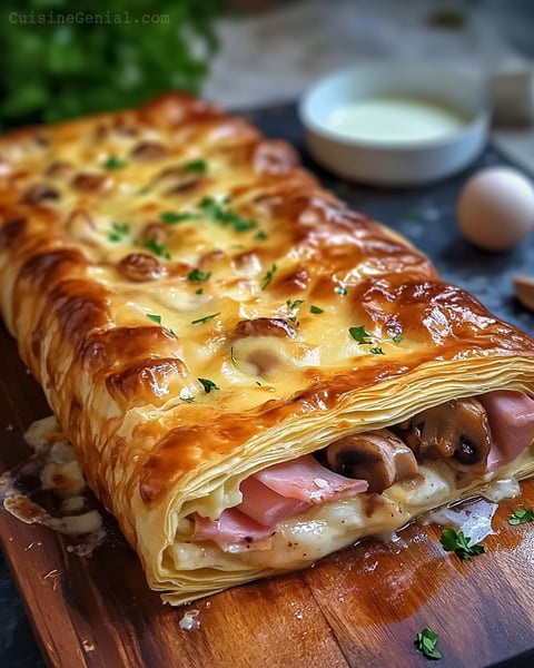 Feuilleté aux Champignons et Jambon